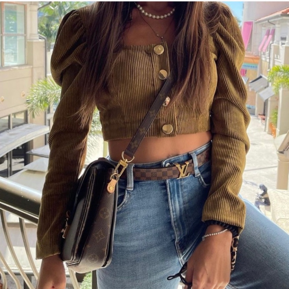 NWT ZARA Corduroy Crop Top S Blogger’s Favorite - Picture 1 of 8